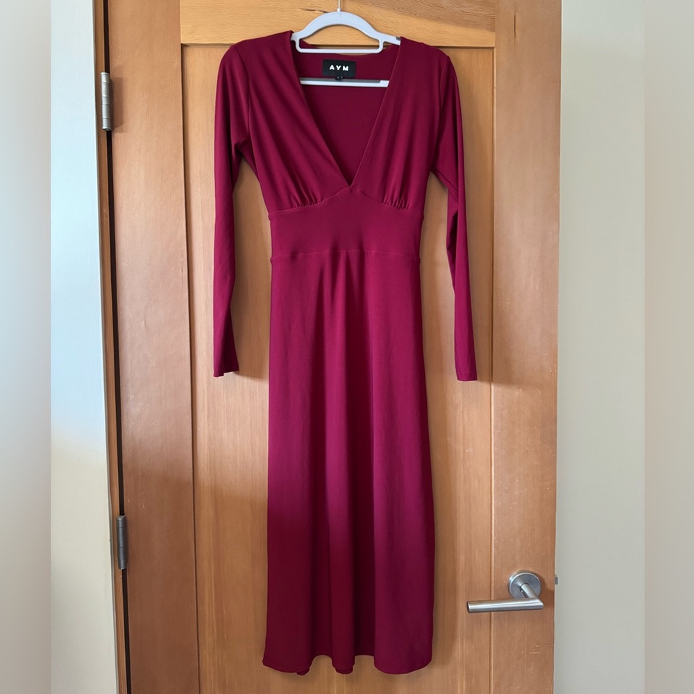 AYM Red V-Neck Dress with Corset